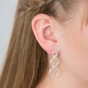 Triple ring stud earrings